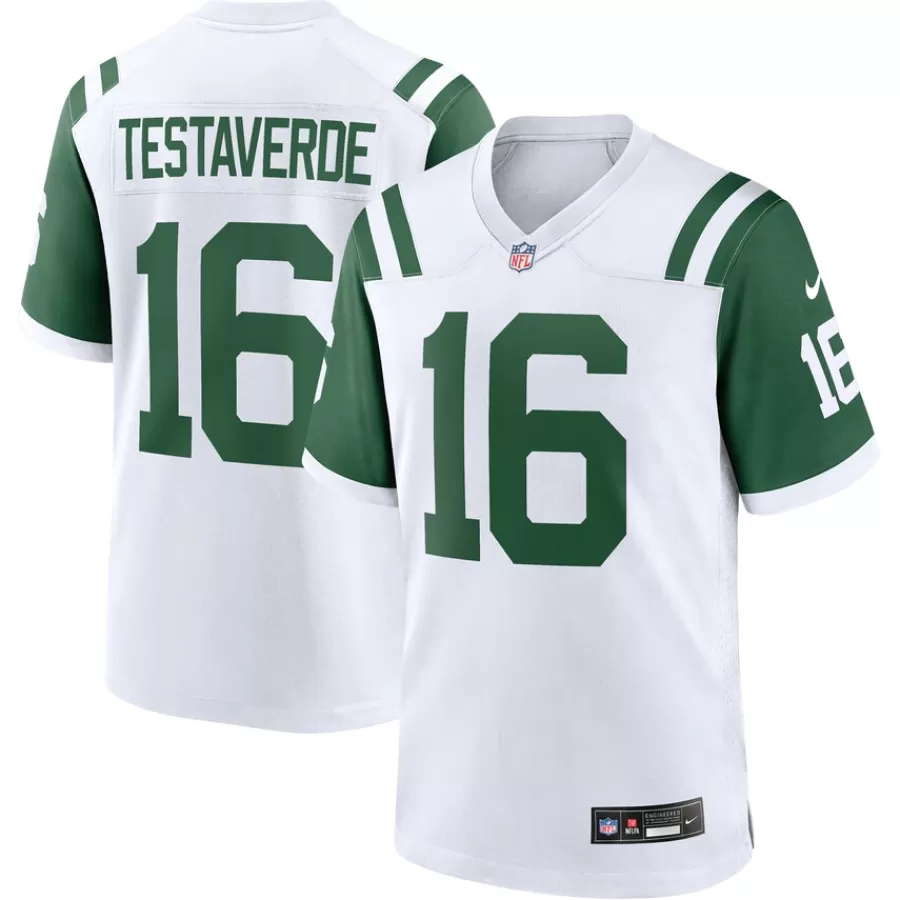 New York Jets Nike Game^Men's Nike Vinny Testaverde White Classic Alternate Retired Player Game Jersey