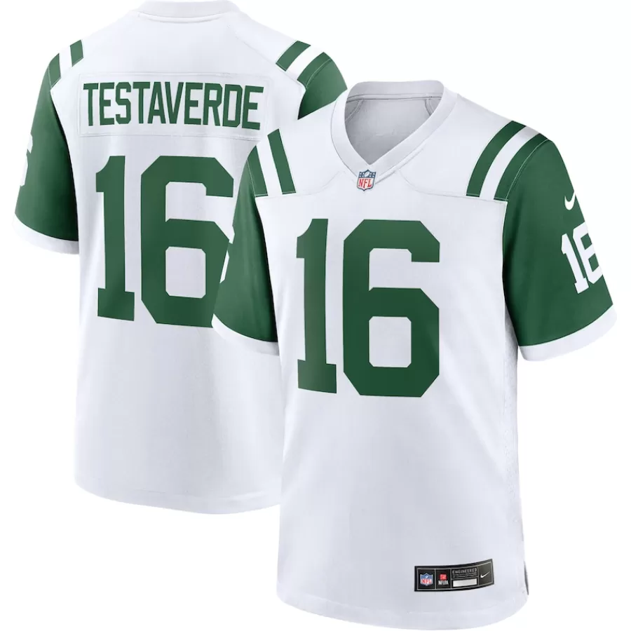New York Jets Nike Game^Men's Nike Vinny Testaverde White Classic Alternate Retired Player Game Jersey