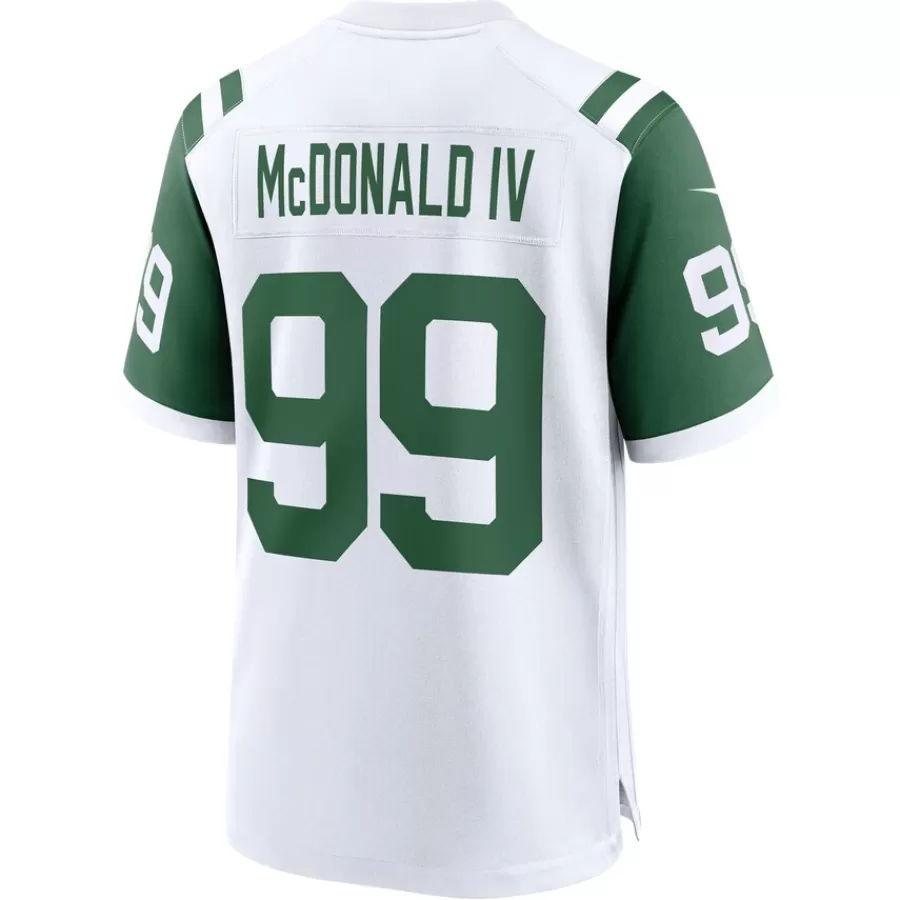 New York Jets Nike Game^Men's Nike Will McDonald IV White Classic Alternate Game Jersey