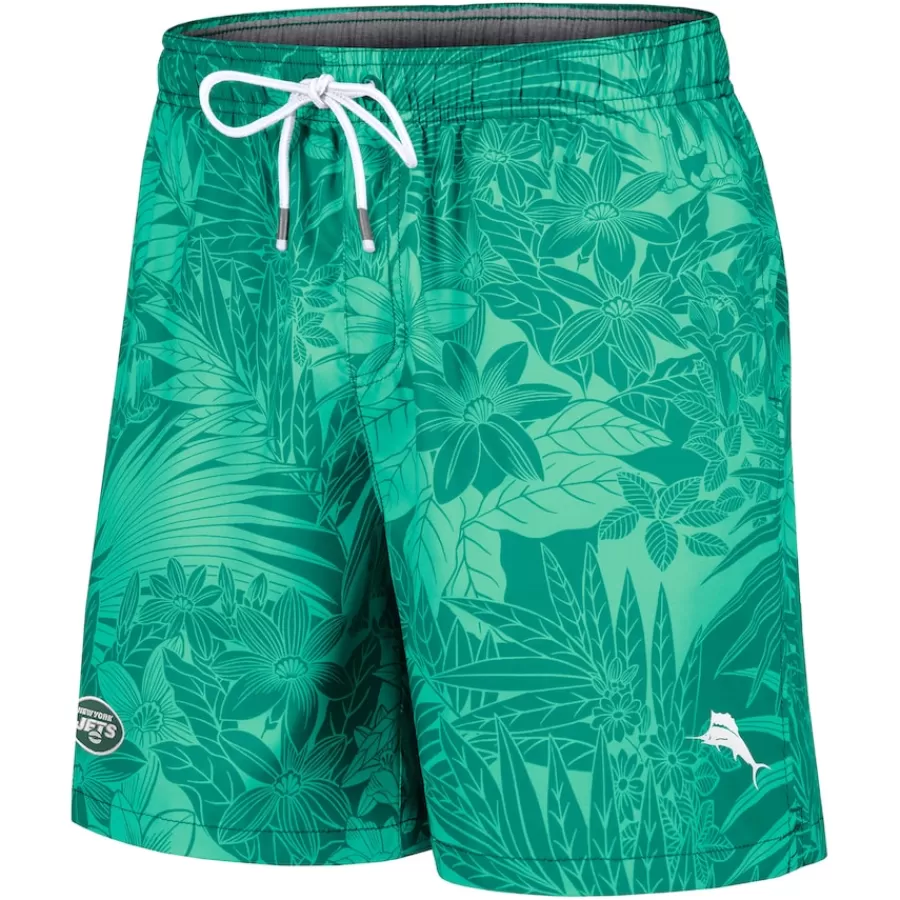 New York Jets Shorts & Pants^Men's Tommy Bahama Green Santiago Palms Board Shorts