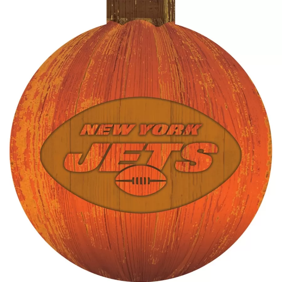 New York Jets Holiday Items | Holiday Decorations^ 12'' Pumpkin Sign