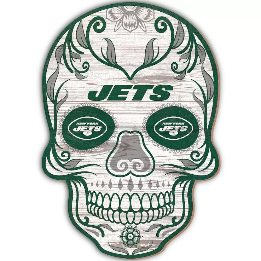 New York Jets Wall Art | Wall Art^ 12'' Sugar Skull Sign