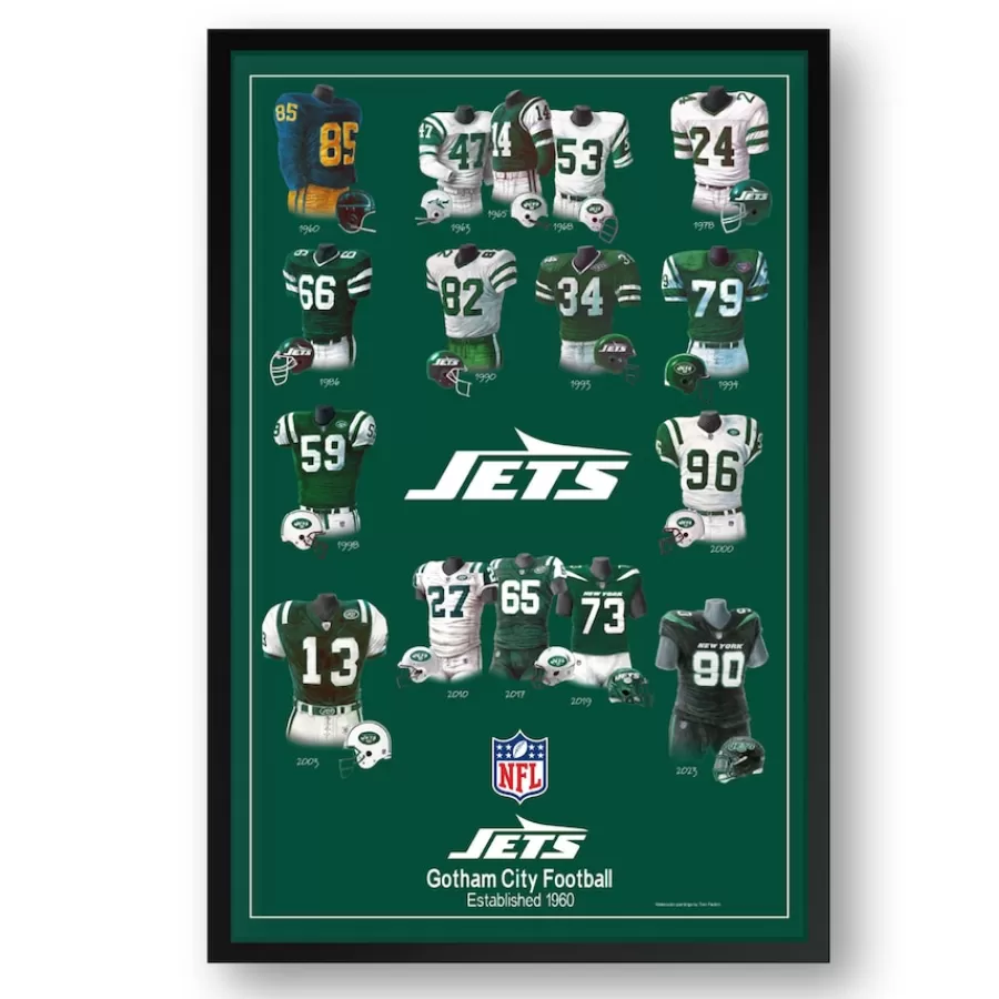 New York Jets Wall Art | Wall Art^ 27" X 39" Uniform Heritage Framed Art Print