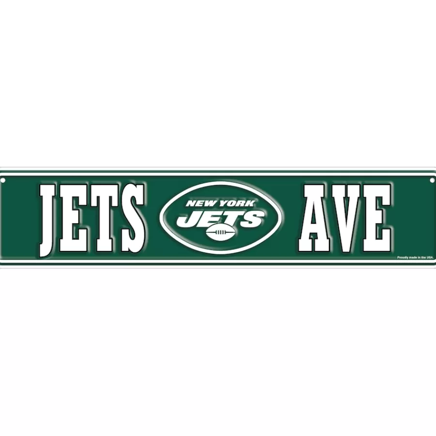 New York Jets Wall Art | Wall Art^ 4" X 18" Team Boulevard Metal Sign