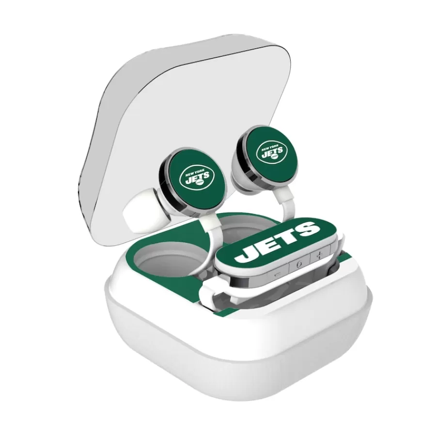 New York Jets Music^ Stripe Design Wireless Earbuds