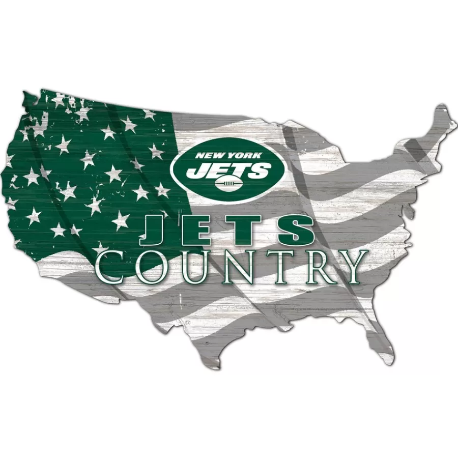 New York Jets Wall Art | Wall Art^ USA Flag Cutout Sign