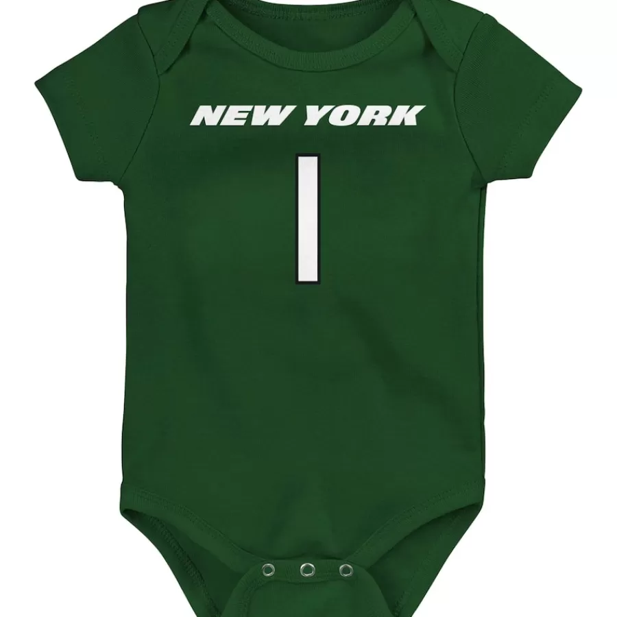 Kids New York Jets Rompers^Newborn & Infant Ahmad Sauce Gardner Green Mainliner Player Name & Number Bodysuit