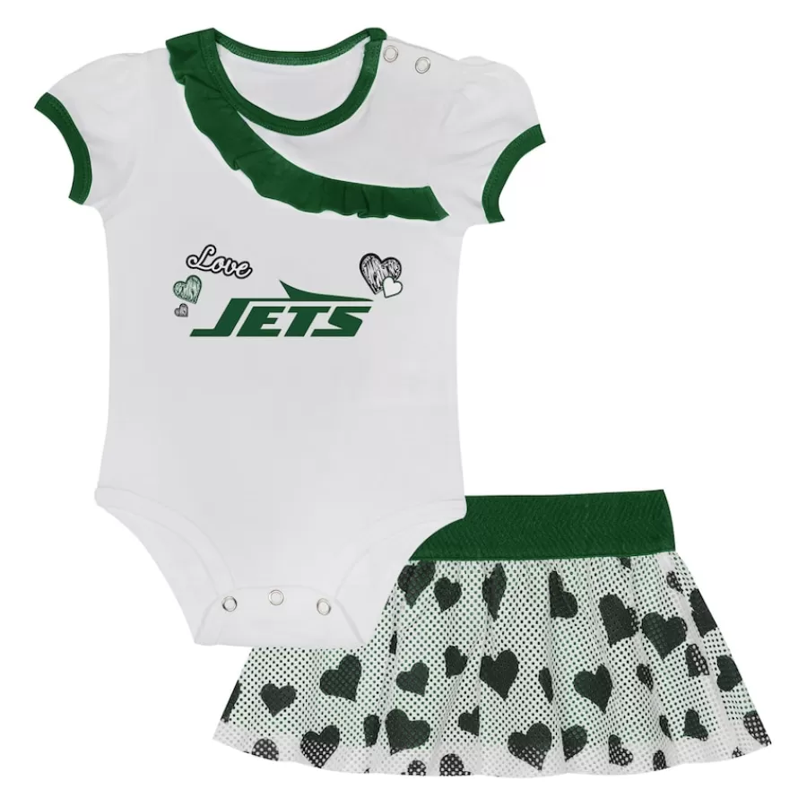Kids New York Jets Rompers | Shorts & Pants^Newborn & Infant Love My Team Bodysuit & Skirt Set