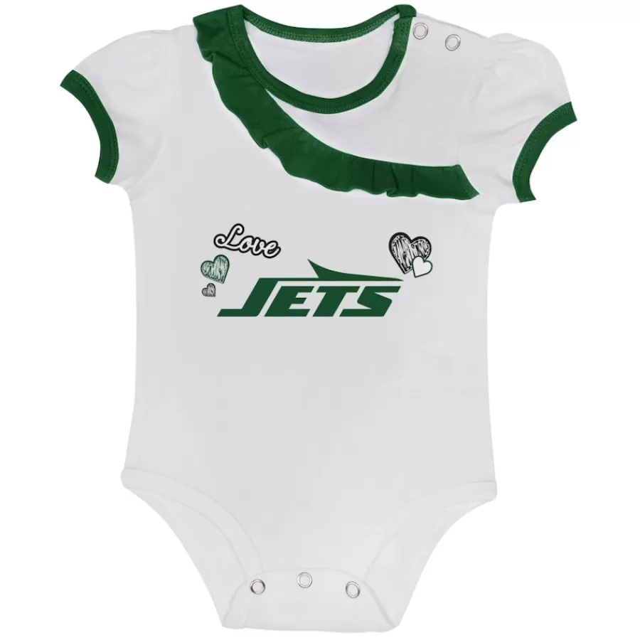 Kids New York Jets Rompers | Shorts & Pants^Newborn & Infant Love My Team Bodysuit & Skirt Set