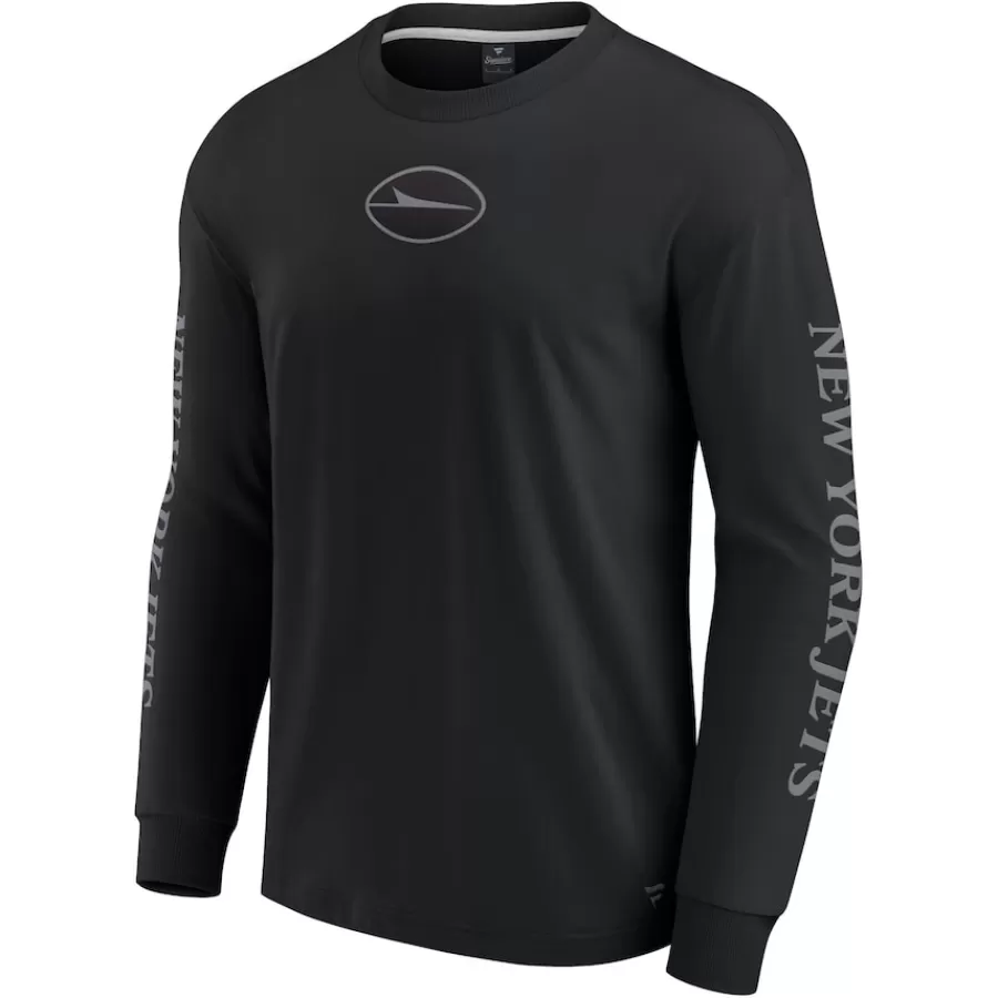 New York Jets Long Sleeved^Unisex Fanatics Black Elements Strive Long Sleeve T-Shirt