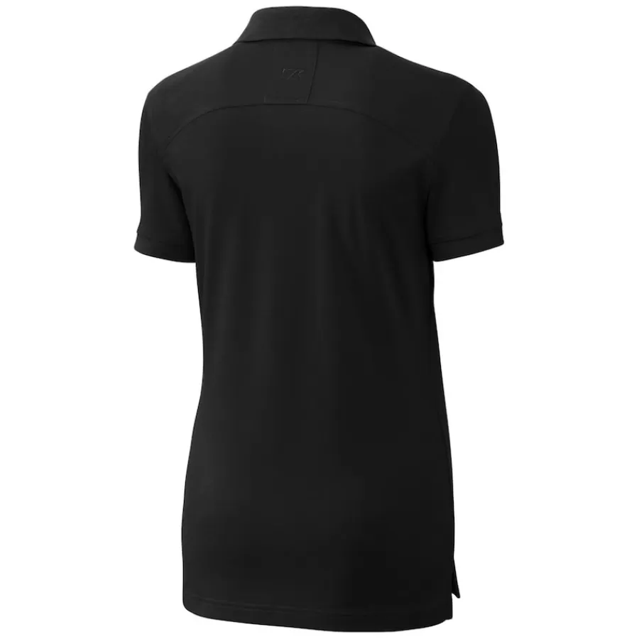 Women New York Jets Polos^Women's Cutter & Buck Black Throwback Logo Advantage Tri-Blend Pique Polo