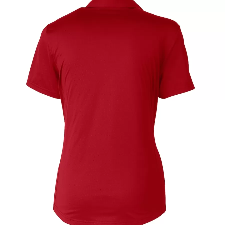 Women New York Jets Polos^Women's Cutter & Buck Red Americana Prospect Textured Stretch Polo