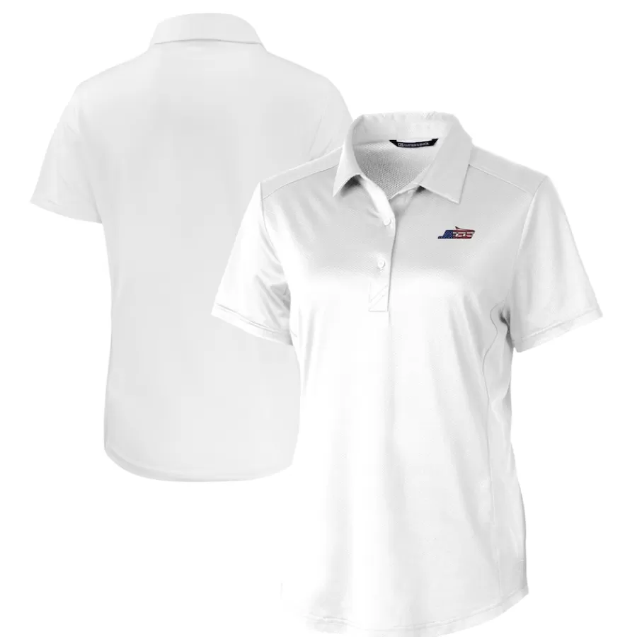 Women New York Jets Polos^Women's Cutter & Buck White Prospect Eco Textured Stretch Recycled Polo