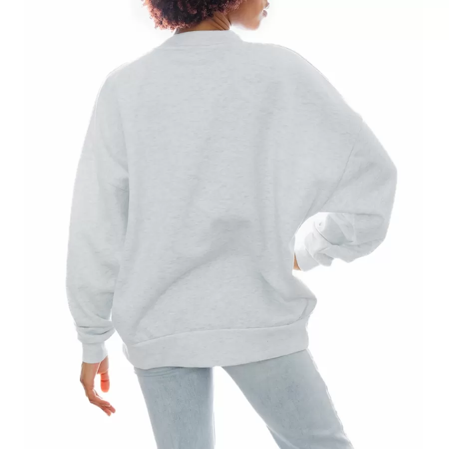 Women New York Jets Jackets | Sweatshirts & Fleece^Women's Gameday Couture Ash Gridiron Goals Premium Drop Shoulder Pullover Sweatshirt