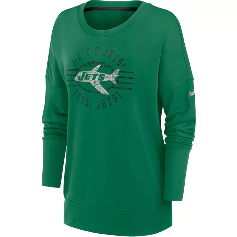 Women New York Jets Sweatshirts & Fleece | Women^Women's Nike Green Rewind Playback Icon Performance Pullover Sweatshirt