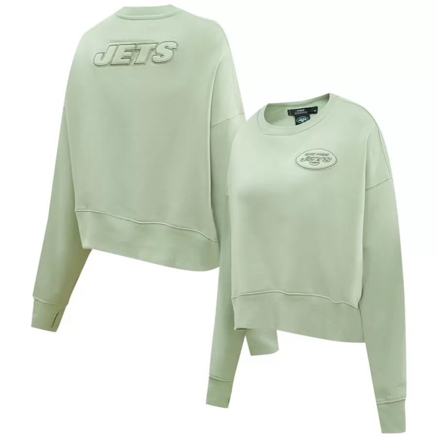 Women New York Jets Sweatshirts & Fleece | Women^Women's Pro Standard Light Green Neutral Pullover Sweatshirt
