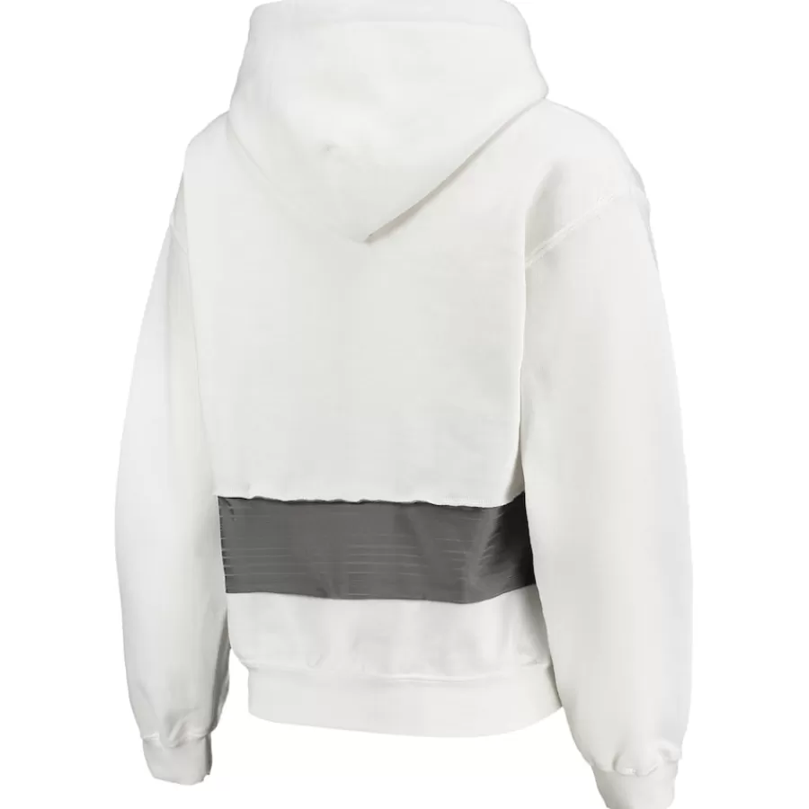 Women New York Jets Sweatshirts & Fleece | Women^Women's Refried Apparel White Sustainable Crop Dolman Pullover Hoodie