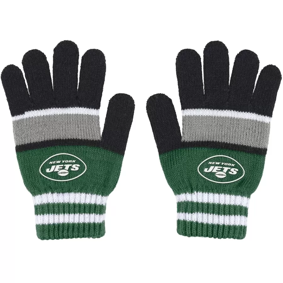 Women New York Jets Accessories | Gloves & Scarves^Women's WEAR By Erin Andrews Stripe Glove & Scarf Set