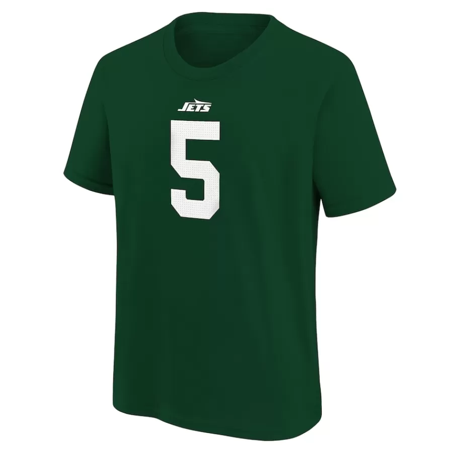 Kids New York Jets T-Shirts | Kids^Youth Nike Garrett Wilson Green Player Name & Number T-Shirt