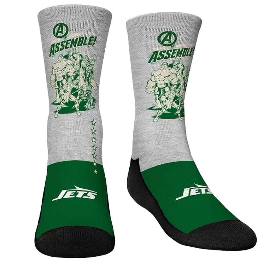 Kids New York Jets Shoes & Socks^Youth Rock Em Socks 3-Pack Crew Socks
