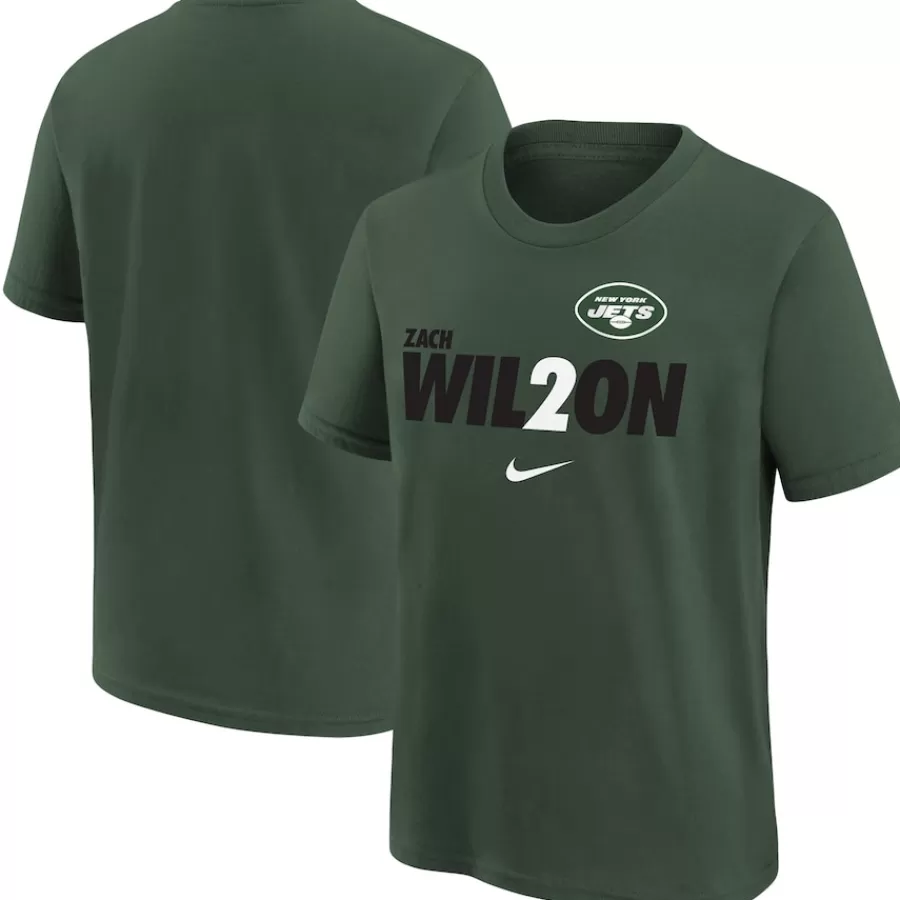 Kids New York Jets T-Shirts | Kids^Youth Zach Wilson Green Local Pack Player Graphic T-Shirt
